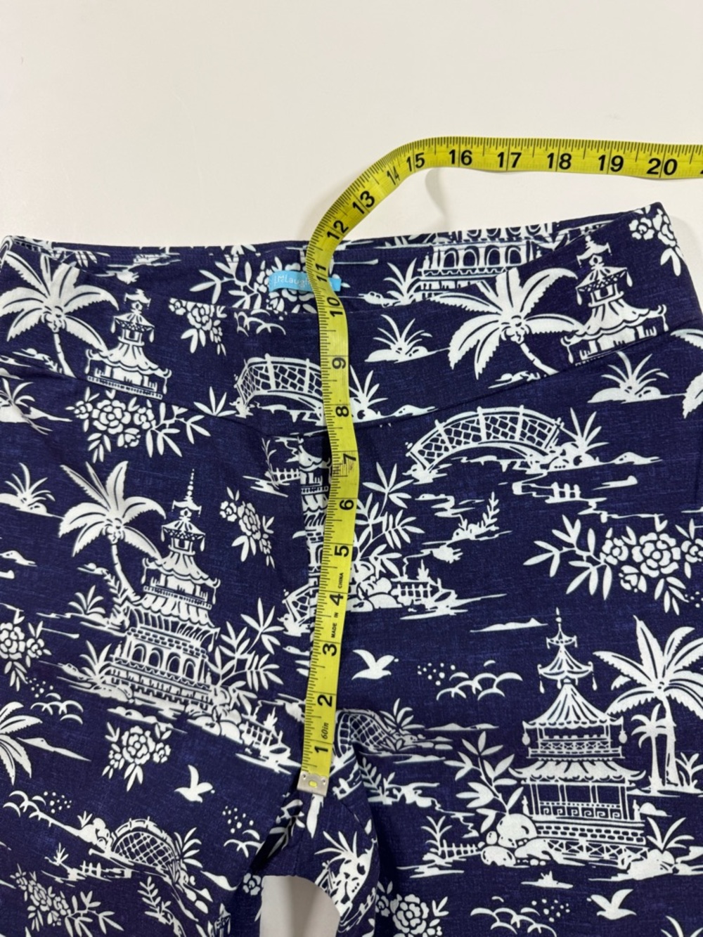 J McLaughlin Masie Pants Blue White Palm Pagoda Print - Picture 9 of 10